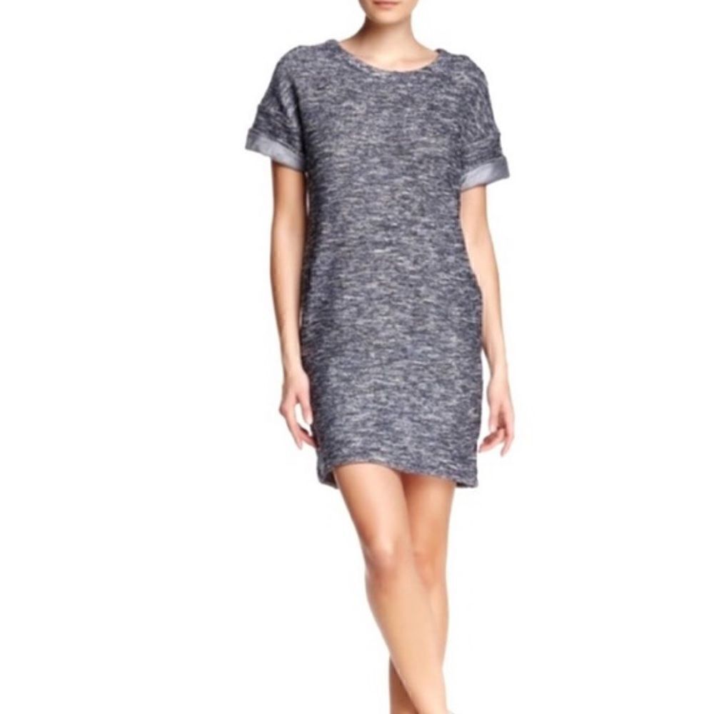Vince Tweed Pocket Knit Mini Shift Dress M